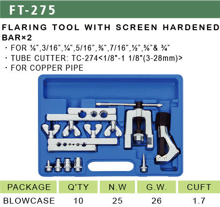 Flaring Tool With Screen Hardened Bar x 2